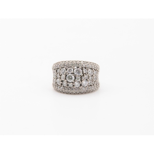 78 - Cubic Zirconia Vintage Ring by Carat Mounted on 925 Silver Attractively Detailed Ring Size M