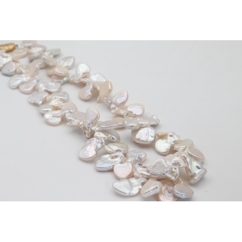 83 - Cultured Freshwater Baroque Pearl Ladies Necklace with 18 Carat Gold Clasp