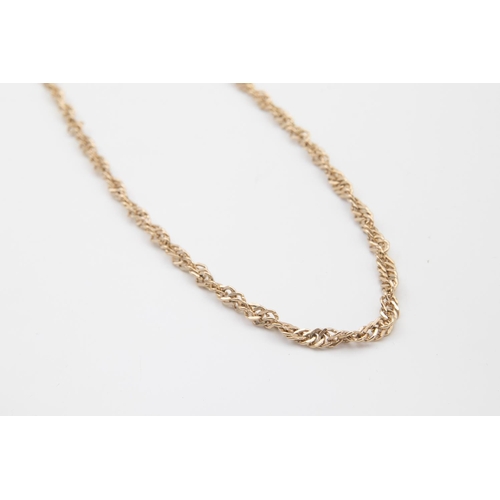 91 - 9 Carat Gold Curb Link Ladies Necklace with Side Lever Clasp Hallmarked London 52cm Long