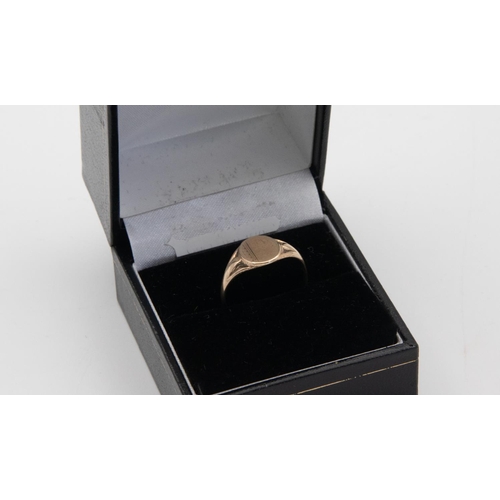 99 - 9 Carat Yellow Gold Signet Ring Size N