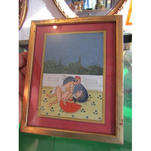 759 - Pair of Indian Watercolours Gilt Framed Erotic Adventures