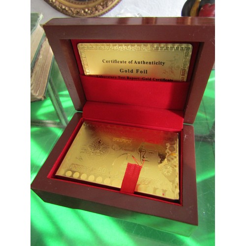 770 - Set of 24 Carat Gold Foil Decorated Playing Cards with Slipcase, Box and Certificate