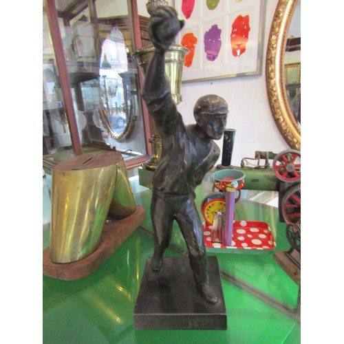 774 - Irish Bronze Sculpture Cork Road Bowling Interest Approximately 12 Inches High
There is no written e... 