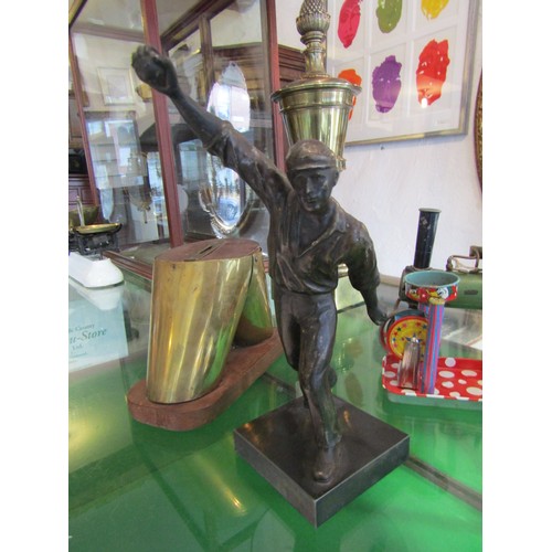 774 - Irish Bronze Sculpture Cork Road Bowling Interest Approximately 12 Inches High
There is no written e... 