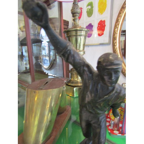 774 - Irish Bronze Sculpture Cork Road Bowling Interest Approximately 12 Inches High
There is no written e... 