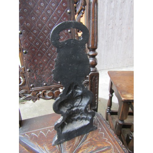 789 - Antique Cast Iron Door Stop 12 Inches High Approximately