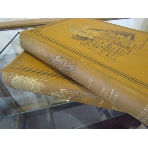 806 - Two Volumes Works of Shakespeare Edited by Irving and Marshall Engravings Contained Within