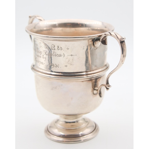 65 - Silver Trophy Cup Edwardian with Side Handles