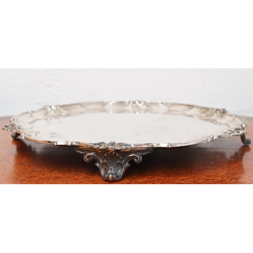 76 - Very Large and Heavy Solid Silver Salver Approximately16 Inches Diameter