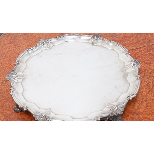 76 - Very Large and Heavy Solid Silver Salver Approximately16 Inches Diameter