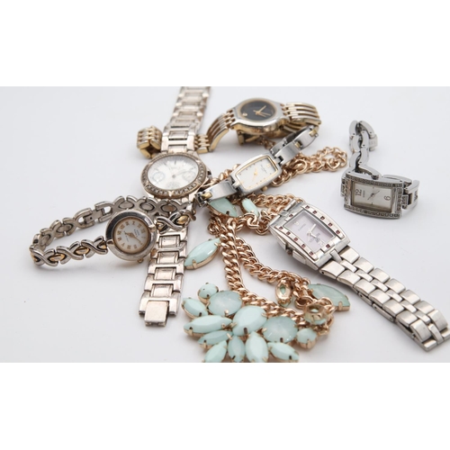 92 - Collection of Various Ladies Watches and Necklace Quantity As Photographed