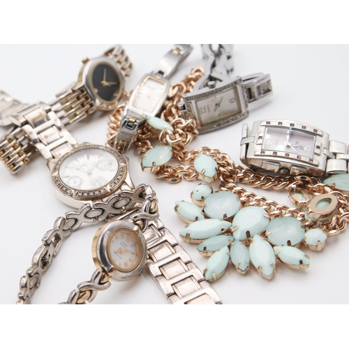 92 - Collection of Various Ladies Watches and Necklace Quantity As Photographed