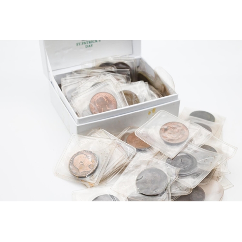 112 - Collection of Various Irish Coins Some Silver Content Interesting Collection Quantity As Photographe... 