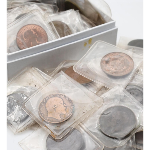 112 - Collection of Various Irish Coins Some Silver Content Interesting Collection Quantity As Photographe... 