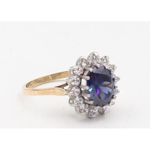 136 - Tanzanite Ladies 9 Carat Yellow Gold Ring Size O