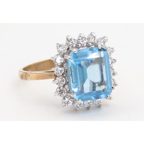 137 - Blue Topaz Ladies 9 Carat Gold Ring Size O