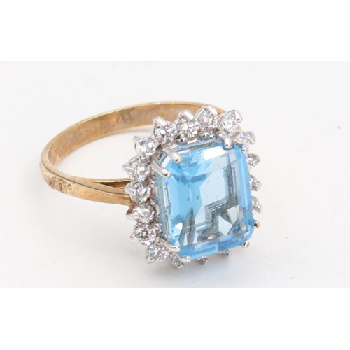 137 - Blue Topaz Ladies 9 Carat Gold Ring Size O