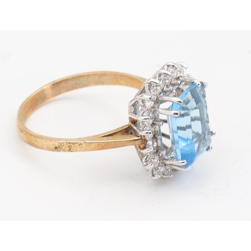 137 - Blue Topaz Ladies 9 Carat Gold Ring Size O