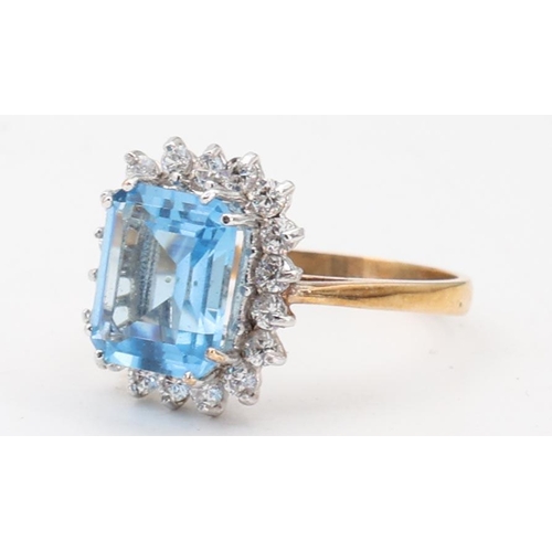 137 - Blue Topaz Ladies 9 Carat Gold Ring Size O