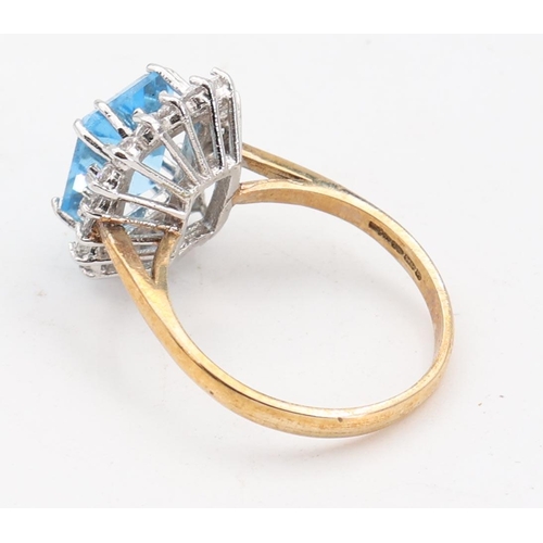 137 - Blue Topaz Ladies 9 Carat Gold Ring Size O