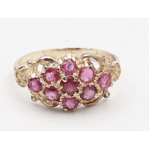 141 - Ruby Ladies 9 Carat Yellow Gold Ring Size O and a Half