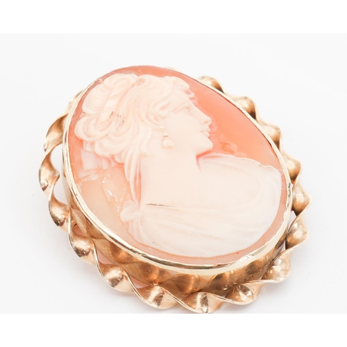 199 - 9 Carat Yellow Gold Mounted Ladies Cameo Brooch