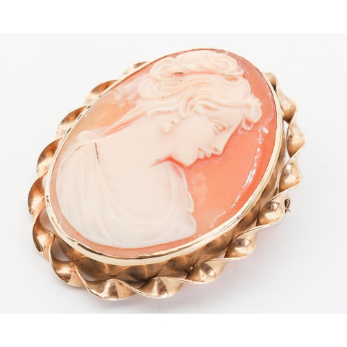 199 - 9 Carat Yellow Gold Mounted Ladies Cameo Brooch