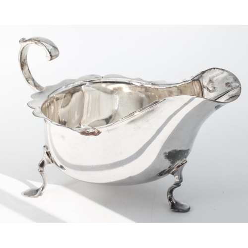 209 - Antique Silver Sauceboat with Shaped Form Handle