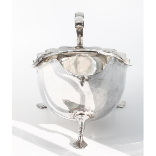 209 - Antique Silver Sauceboat with Shaped Form Handle