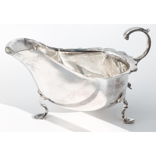 209 - Antique Silver Sauceboat with Shaped Form Handle