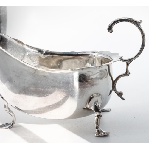 209 - Antique Silver Sauceboat with Shaped Form Handle