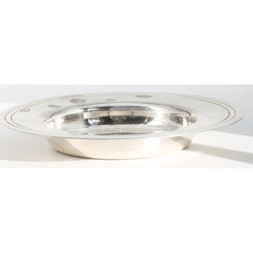 218 - Silver Pin Dish Circular Form with Reeded Edge Decoration