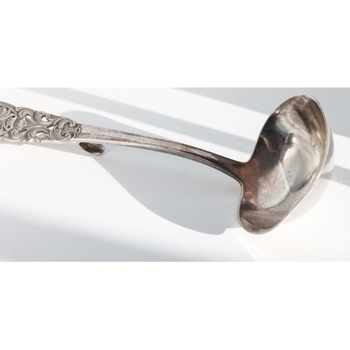 219 - Soup Ladle with Lightly Embossed and Initial Engraved Handle