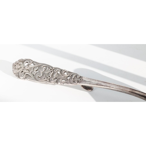 219 - Soup Ladle with Lightly Embossed and Initial Engraved Handle