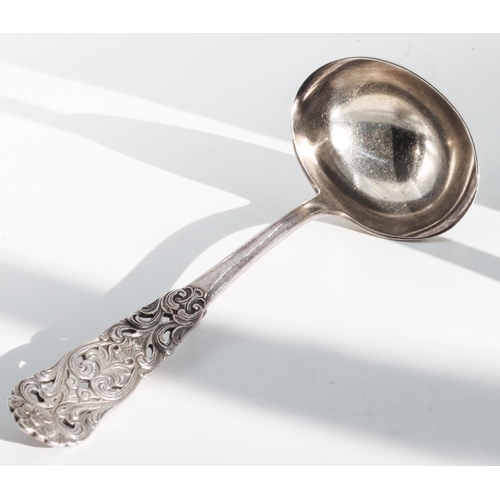 219 - Soup Ladle with Lightly Embossed and Initial Engraved Handle