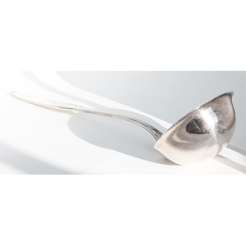 220 - Norwegian Silver Ladle by Thorvald Marthinsen with Foliate Embossed Handle Attractively Detailed