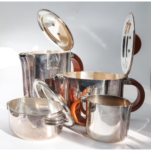 226 - Four Part Silver Plated Art Deco Tea and Coffee Set