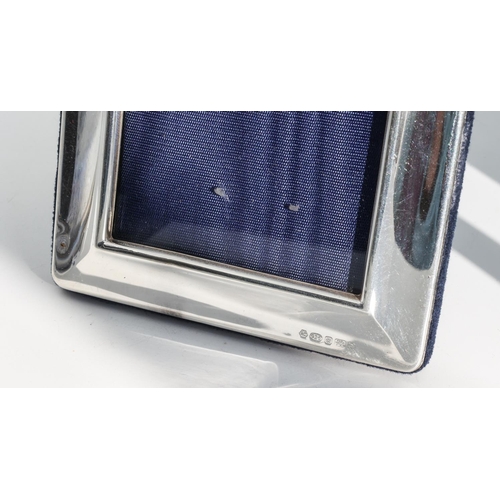 229 - Solid Silver Photograph Frame of Rectangular Form Mounted on Easel Support Hallmarked Carrs