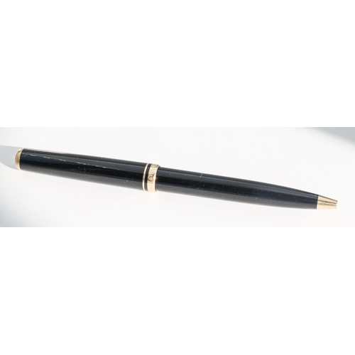 242 - Mont Blanc Generation Propelling Roller Ball Pen with Gold Banding and Clip Terminal Inset with Mont... 