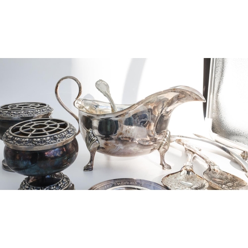 246 - Collection of Various Silver Plate Including Berry Spoons and Sauceboat with Ladle etc Quantity As P... 