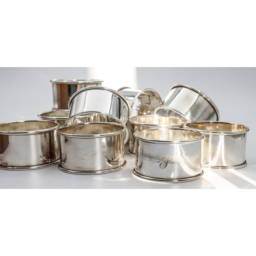 251 - Set of Twelve Antique Silver Plated Napkin Rings