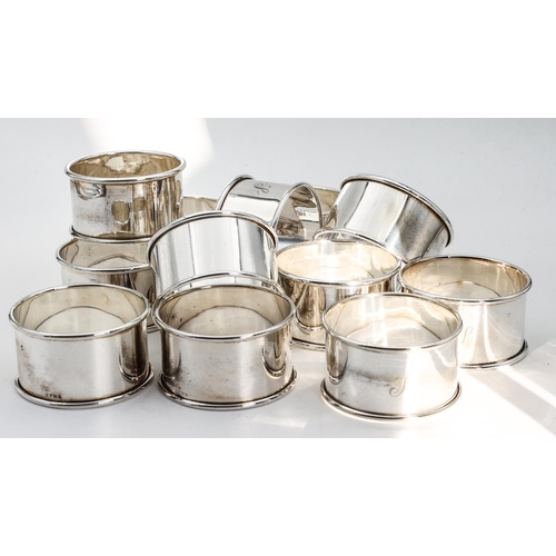 251 - Set of Twelve Antique Silver Plated Napkin Rings