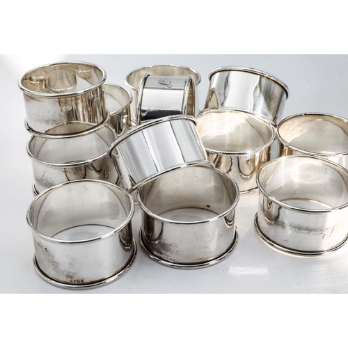 251 - Set of Twelve Antique Silver Plated Napkin Rings