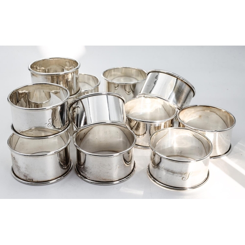 251 - Set of Twelve Antique Silver Plated Napkin Rings