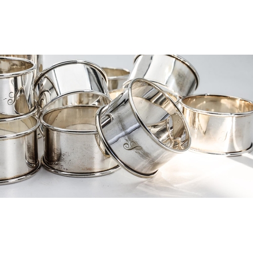 251 - Set of Twelve Antique Silver Plated Napkin Rings