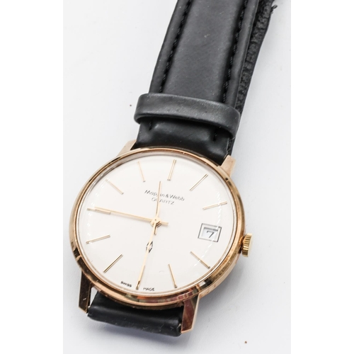 253 - Mappin and Webb Gentleman's Wristwatch Classic Design Working Order Leather Strap Attractively Detai... 