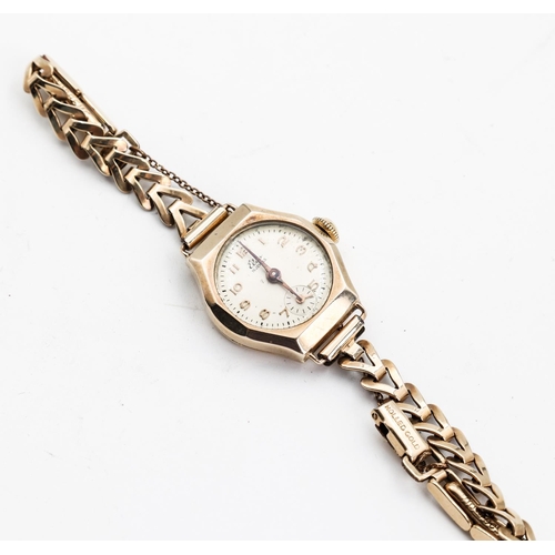 270 - Ladies 9 Carat Yellow Gold Wristwatch with Articulated Strap