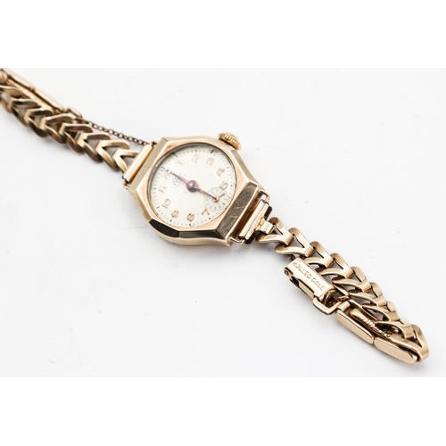 270 - Ladies 9 Carat Yellow Gold Wristwatch with Articulated Strap