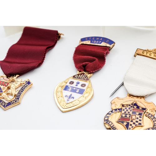 280 - Collection of Four Masonic Medals with Papers