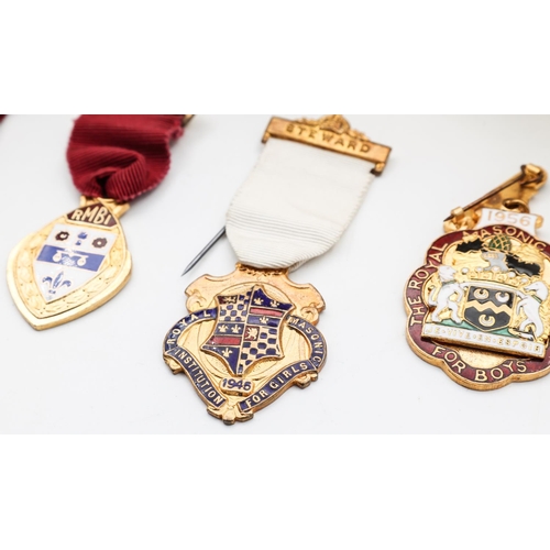 280 - Collection of Four Masonic Medals with Papers